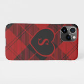 Coque iPhone 11Pro à damiers Monogramme Noël Rouge Buffle Plaid (Dos Horizontal)