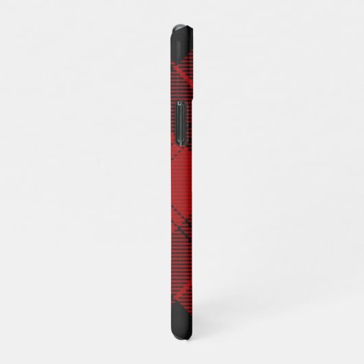 Coque iPhone 11Pro à damiers Monogramme Noël Rouge Buffle Plaid (Côté droit)
