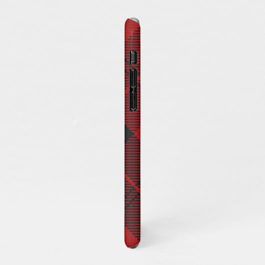 Coque iPhone 11Pro à damiers Monogramme Noël Rouge Buffle Plaid (Côté gauche)