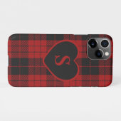 Coque iPhone 11Pro à damiers Monogramme Noël Rouge Buffle Plaid (Dos Horizontal)