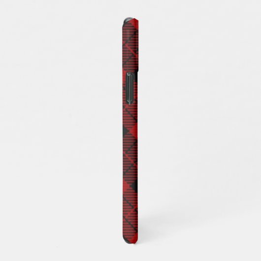Coque iPhone 11Pro à damiers Monogramme Noël Rouge Buffle Plaid (Côté droit)