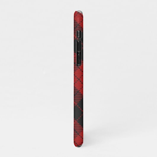 Coque iPhone 11Pro à damiers Monogramme Noël Rouge Buffle Plaid (Côté gauche)