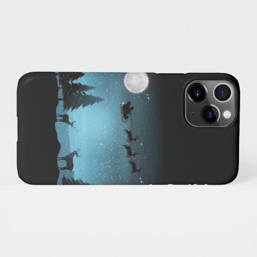 Coque iPhone 11Pro Adorable Rindeer La Nuit (Dos Horizontal)