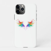 Coque iPhone 11Pro Ailes fluffy arc-en-ciel (Dos)