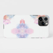 Coque iPhone 11Pro Aquarelle bleu et rose de l'artiste (Dos Horizontal)
