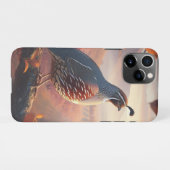Coque iPhone 11Pro Aquarelle originale California Quail Bird (Dos Horizontal)