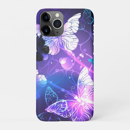 Coque iPhone 11Pro Arrière - plan avec papillons de nuit (Dos)
