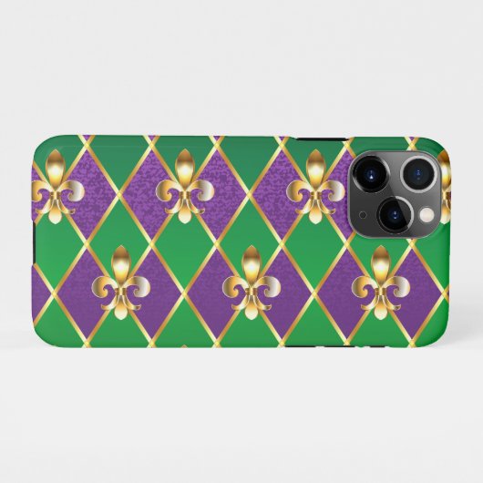 Coque iPhone 11Pro Arrière - plan de bijoux Mardi Gras (Dos Horizontal)
