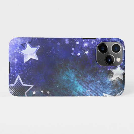 Coque iPhone 11Pro Arrière - plan spatial avec étoiles (Dos Horizontal)
