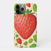 Coque iPhone 11Pro Artwork de fraises dadaïstes (Dos)