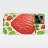 Coque iPhone 11Pro Artwork de fraises dadaïstes (Dos Horizontal)