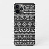 Coque iPhone 11Pro Aztec blanc gris noir Motifs mélangés Motif (Dos)