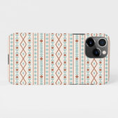 Coque iPhone 11Pro Aztec Formes Motif rouille crème Turquoise (Dos Horizontal)