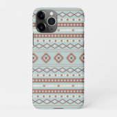Coque iPhone 11Pro Aztec Mixte Motif Motif Rusts Crème Bleu (Dos)