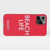 Coque iPhone 11Pro Beach Life Lifeguard Cadeau Rouge (Dos Horizontal)