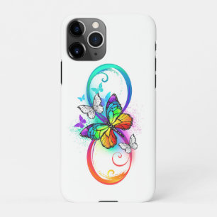 Coque iPhone 11Pro Bright infinity with rainbow butterfly