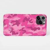 Coque iPhone 11Pro Caméra rose Son Nom Téléphone moderne (Dos Horizontal)