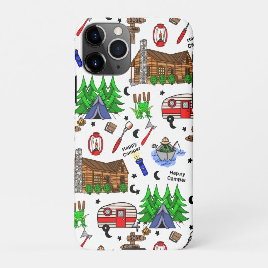 Coque iPhone 11Pro Camping personnalisé Thème Happy Camper (Dos)