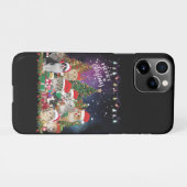 Coque iPhone 11Pro Chats Joyeux Noël Lumière (Dos Horizontal)