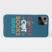 Coque iPhone 11Pro Coffee Cat Books Repeat, Lecture de café Amoureux  (Dos Horizontal)