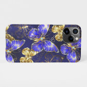 Coque iPhone 11Pro Composition avec papillons Sapphire (Dos Horizontal)