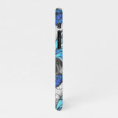 Coque iPhone 11Pro Composition de papillons blancs et bleus (Côté gauche)