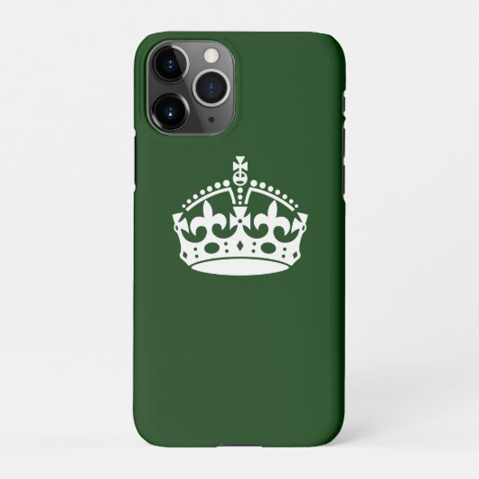 Coque iPhone 11Pro CONSERVEZ CALME COURONNE sur la Personnaliser vert (Dos)