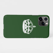 Coque iPhone 11Pro CONSERVEZ CALME COURONNE sur la Personnaliser vert (Dos Horizontal)