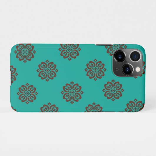 Coque iPhone 11Pro "Crimson Scrolls - Bold Elegance" (Dos Horizontal)