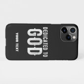 COQUE iPhone 11Pro DÉDIÉ À DIEU COOL PERSONNALISABLE TEXTE BLANC (Dos Horizontal)