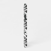 Coque iPhone 11Pro Feuille Damask Lg Motif noir sur blanc (Côté droit)