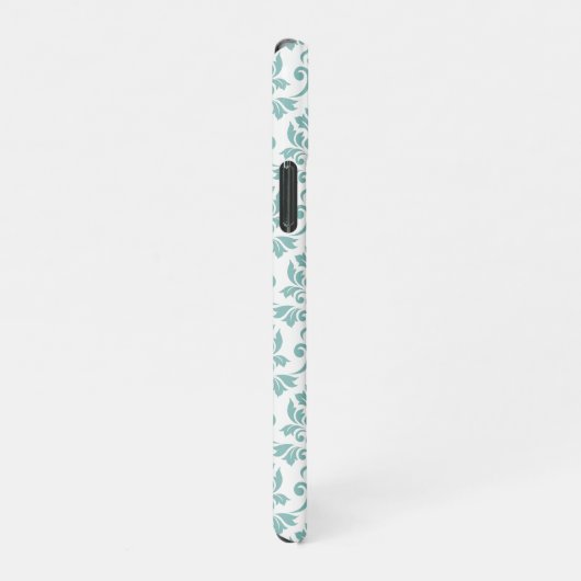 Coque iPhone 11Pro Feuille Damask Motif Turquoise (Côté droit)