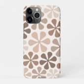 Coque iPhone 11Pro Fleurs Abstraites (B) Crème Brown de Taupe (Dos)