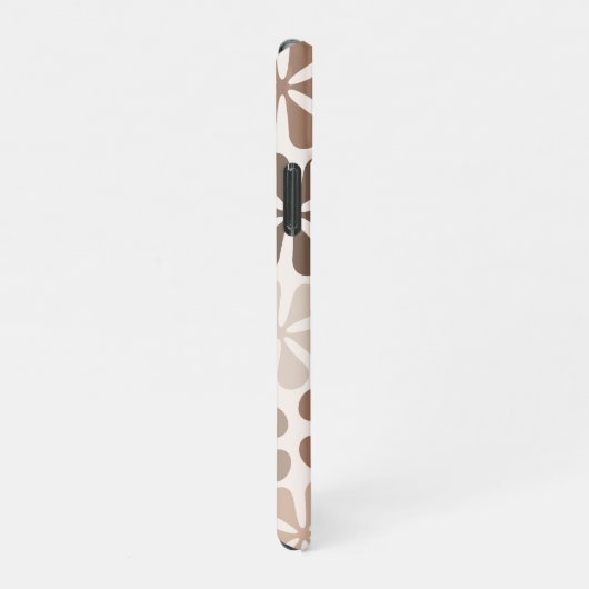 Coque iPhone 11Pro Fleurs Abstraites (B) Crème Brown de Taupe (Côté droit)