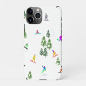 Coque iPhone 11Pro Freeride Snowboarder Illustration de snowboard (Dos)