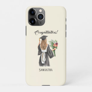 Coque iPhone 11Pro Graduation de l'aquarelle personnalisée (12)