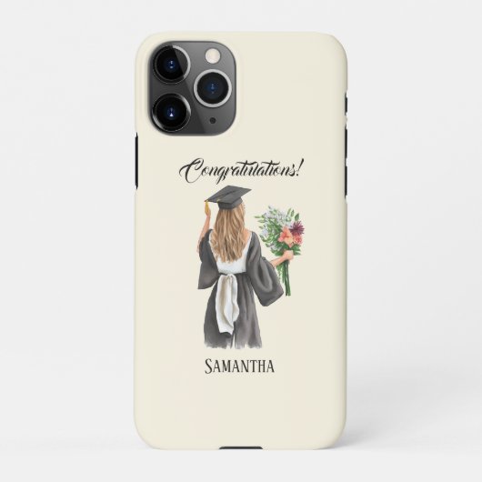 Coque iPhone 11Pro Graduation de l'aquarelle personnalisée (12) (Dos)