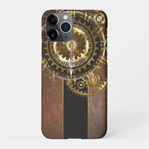 Coque iPhone 11Pro Horloge Steampunk avec des engrenages anciens