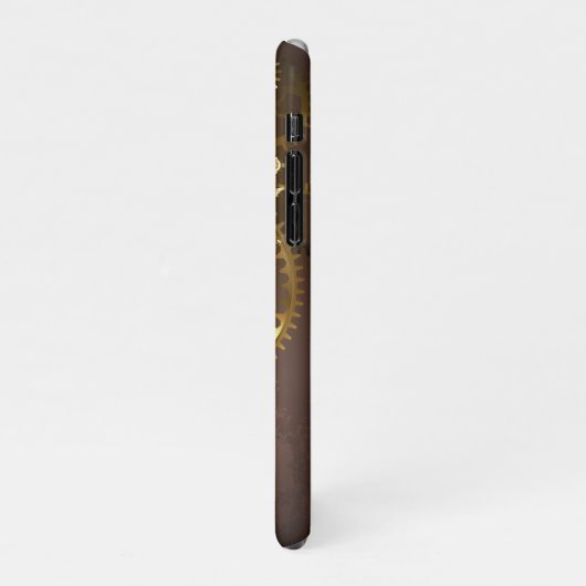 Coque iPhone 11Pro Horloge Steampunk avec des engrenages anciens (Côté gauche)