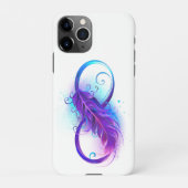 Coque iPhone 11Pro Infinity with purple feather (Dos)