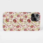 Coque iPhone 11Pro Jacobean Floral Pattern Rouge Rose Gold Crème (Dos Horizontal)