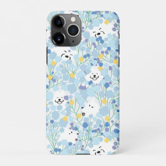 Coque iPhone 11Pro Joyeux mignon chien samoyé dans le jardin fleuri b
