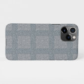 Coque iPhone 11Pro Laine tricotée grise et sauge (Dos Horizontal)