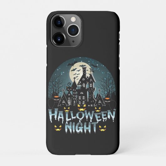 Coque iPhone 11Pro Maison hantée, Soirée d'Halloween effrayante (Dos)