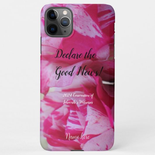 Coque iPhone 11Pro Max 2024 JW convention Roses photo and name (Dos)