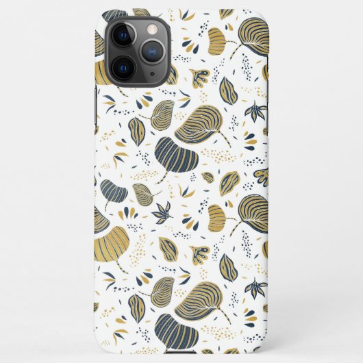 Coque iPhone 11Pro Max Abstract golden and blue foliage (Dos)