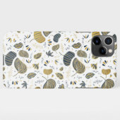 Coque iPhone 11Pro Max Abstract golden and blue foliage (Dos Horizontal)