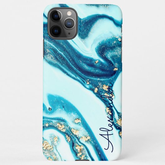 Coque iPhone 11Pro Max Agate personnalisé Nom manuscrit tendance moderne (Dos)