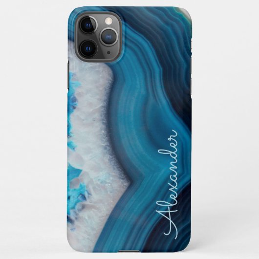 Coque iPhone 11Pro Max Agate personnalisé Nom manuscrit tendance moderne (Dos)