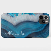 Coque iPhone 11Pro Max Agate personnalisé Nom manuscrit tendance moderne (Dos Horizontal)